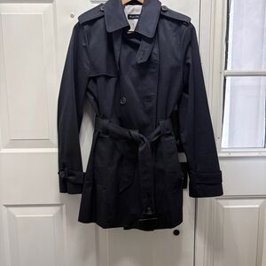 Massimo Dutti Women’s Mid-length Trench Coat - Navy, Size M Excellent Condition